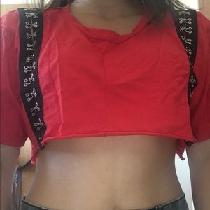 LF red crop top